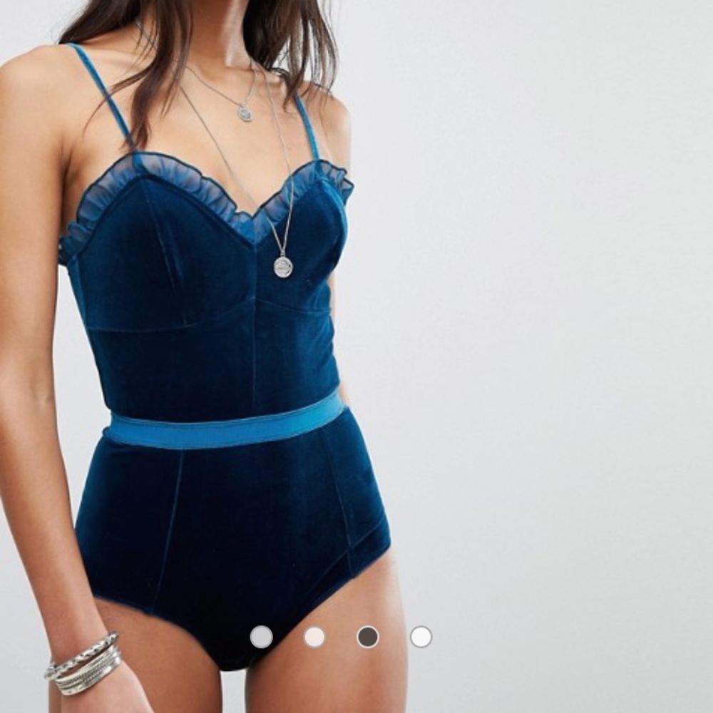 ASOS | Teal Velvet One Piece